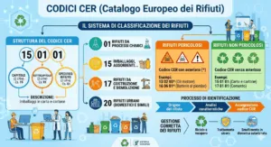 Infografica sui codici CER e classificazione rifiuti